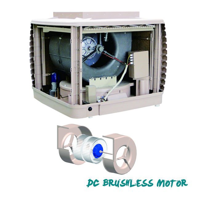 Refrigerador de aire centrífugo de 18000cmh DC, uso de Fctory, refrigerador de aire comercial, refrigerador de aire evaporativo industrial 